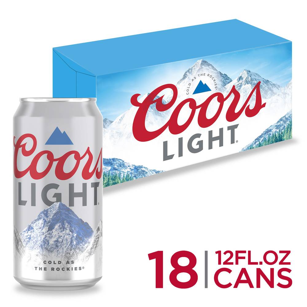 Coors Light Born in the Rockies Beer (18 ct, 12 fl oz)