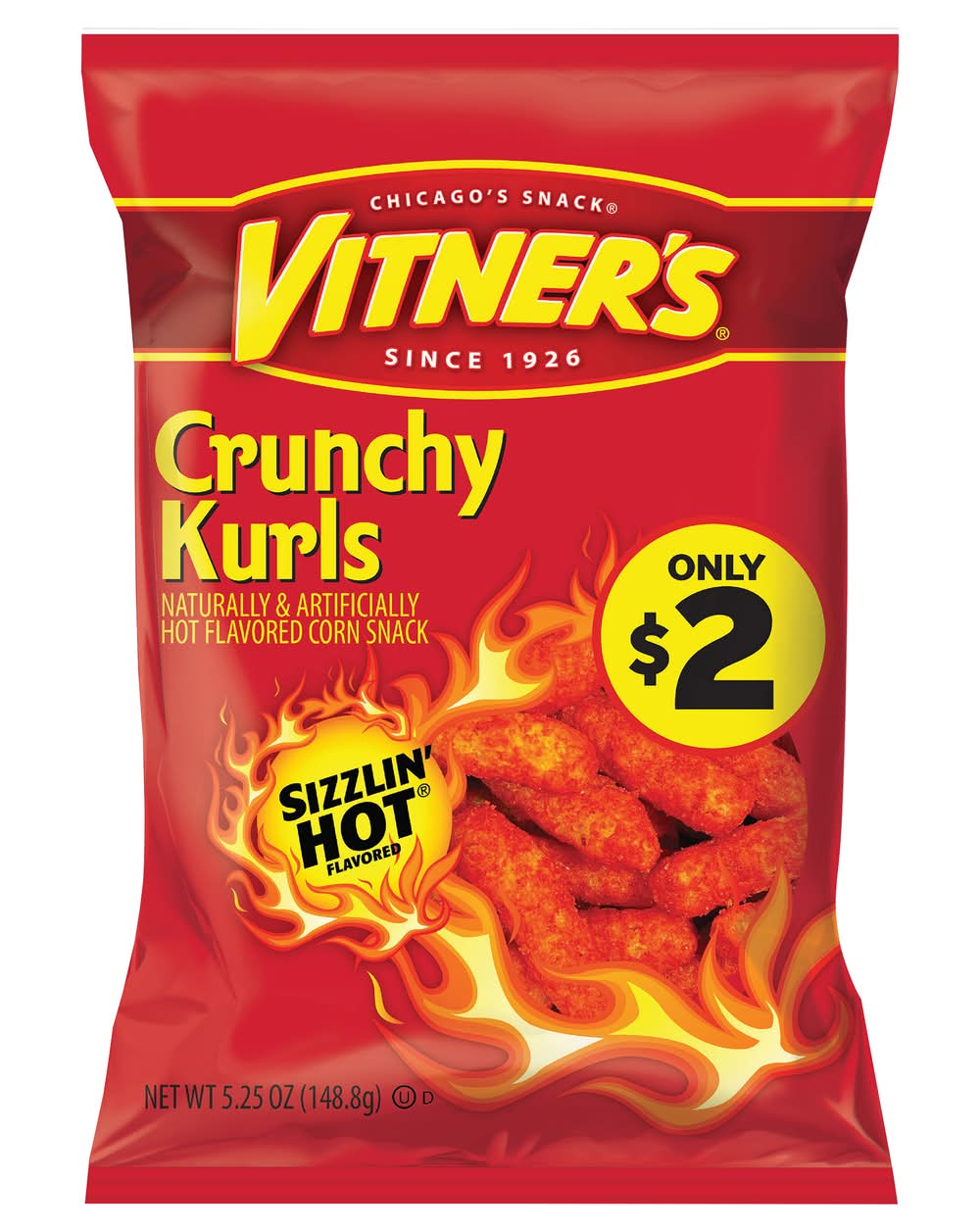Vitner's Sizzlin Hot Crunchy Kurl, Corn (5.25 oz)