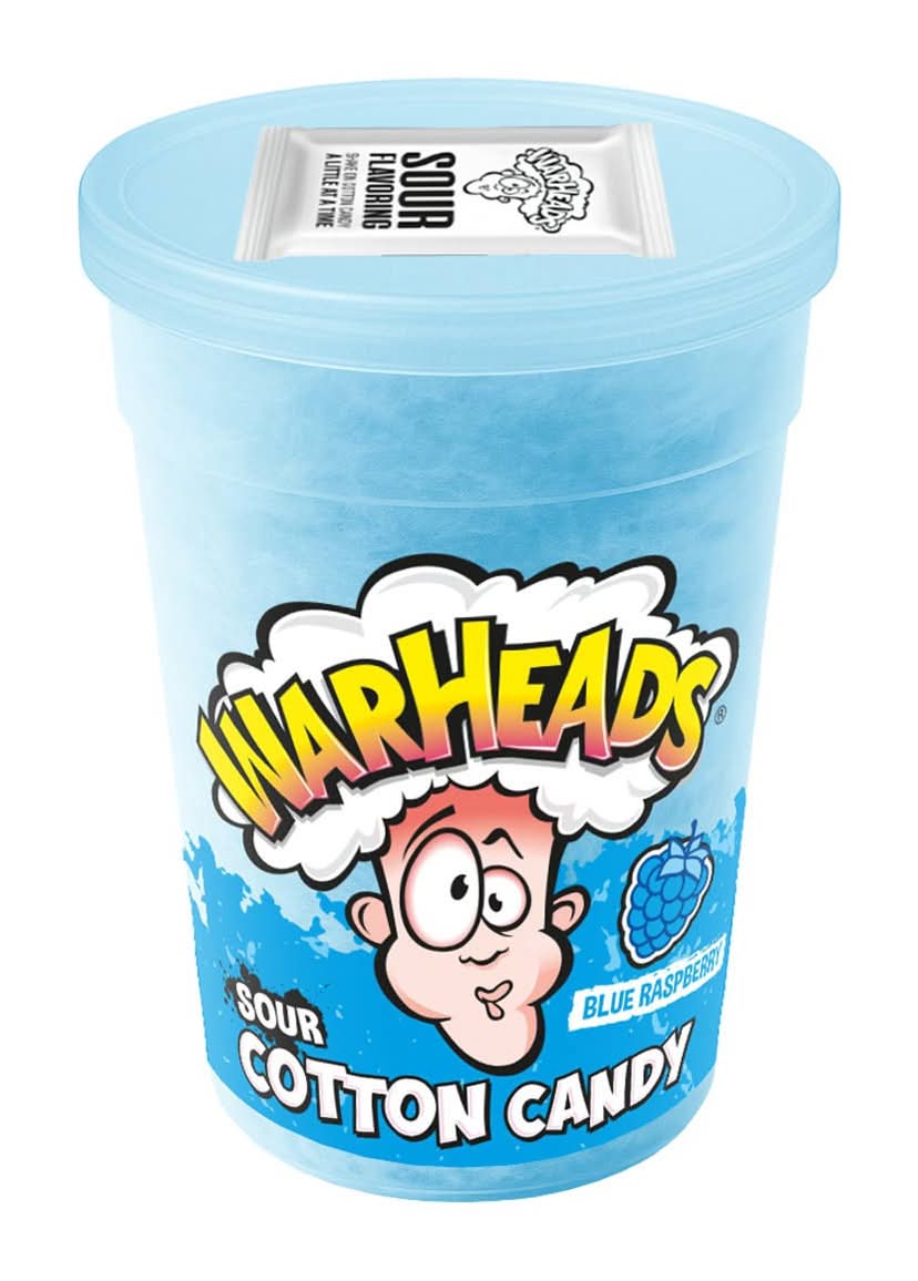 Warheads Blue Raspberry Sour Cotton Candy 6 Pk