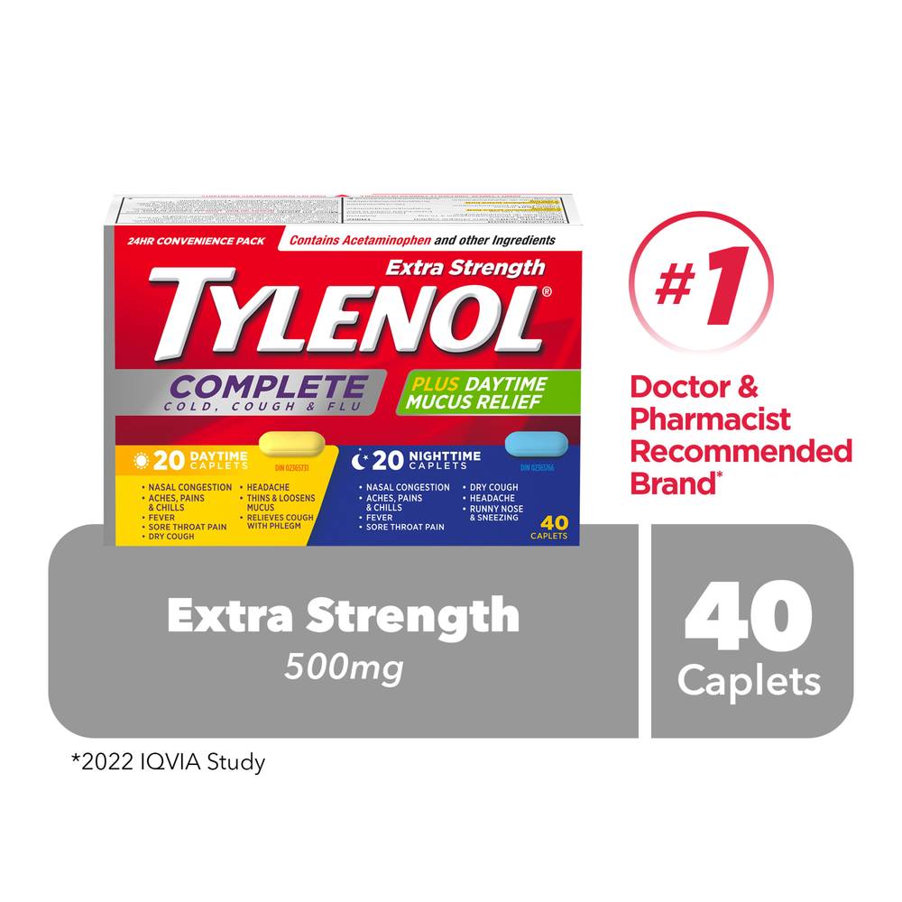 Tylenol Extra Strength Complete Cold Cough & Flu Caplets