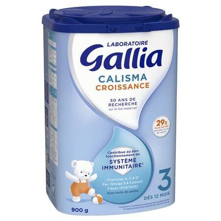Lait bébé en poudre de croissance 3ème âge 12-36 mois Calisma GALLIA - la boîte de 900g
