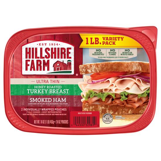 Hillshire Farm Ultra Thin Honey Roasted Turkey Breast & Smoked Ham (1 lb)