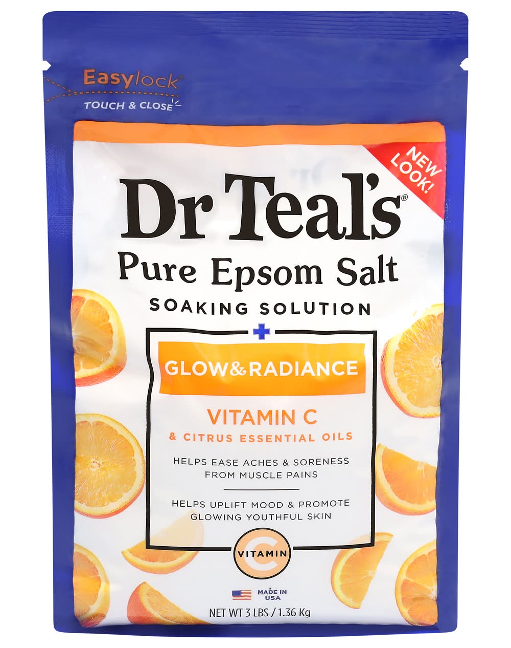 Dr Teal's Glow & Radiance Pure Epsom Salt Soaking Solution (3 lbs)