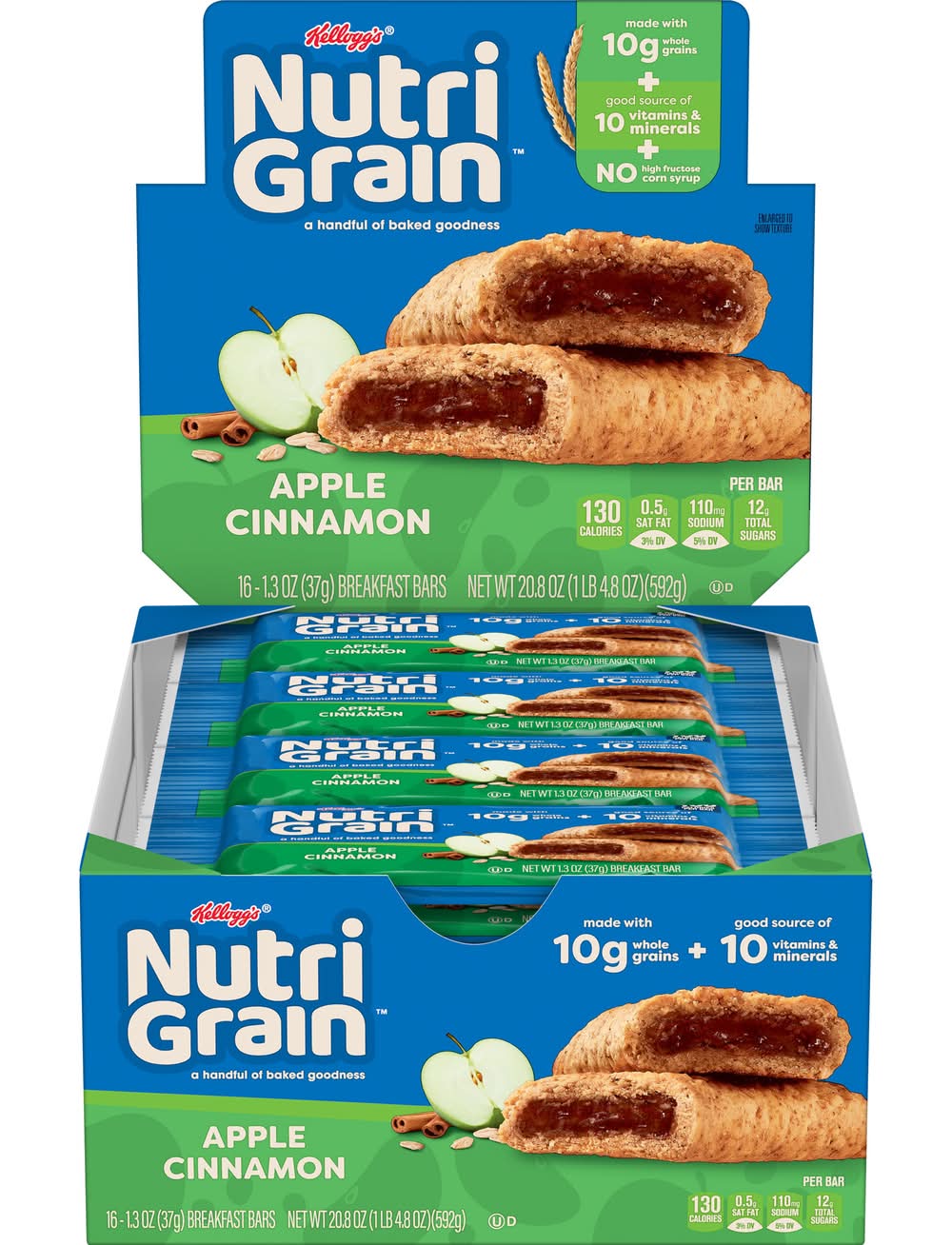 Kellogg'S / Kellanova Apple Cinnamon Nutri Grain Cereal Bar (16 ct, 1.3 oz)