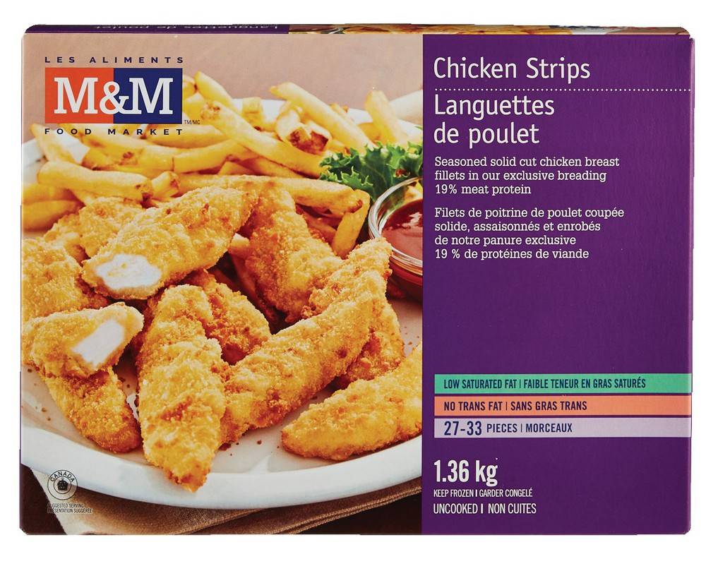 M&m food market languette de poulet (1.36kg.) - chicken strips (1.36 kg)