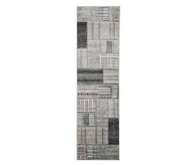 Broyhill Destan Patchwork Runner Rug, Charcoal & Gray