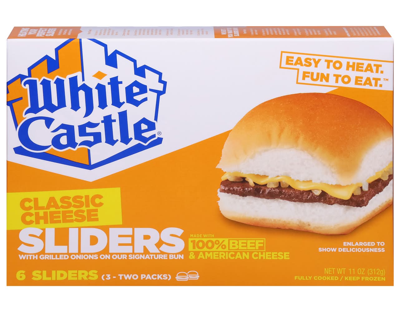 White Castle Classic Beef Sliders, Cheese (3 x 2 ct)