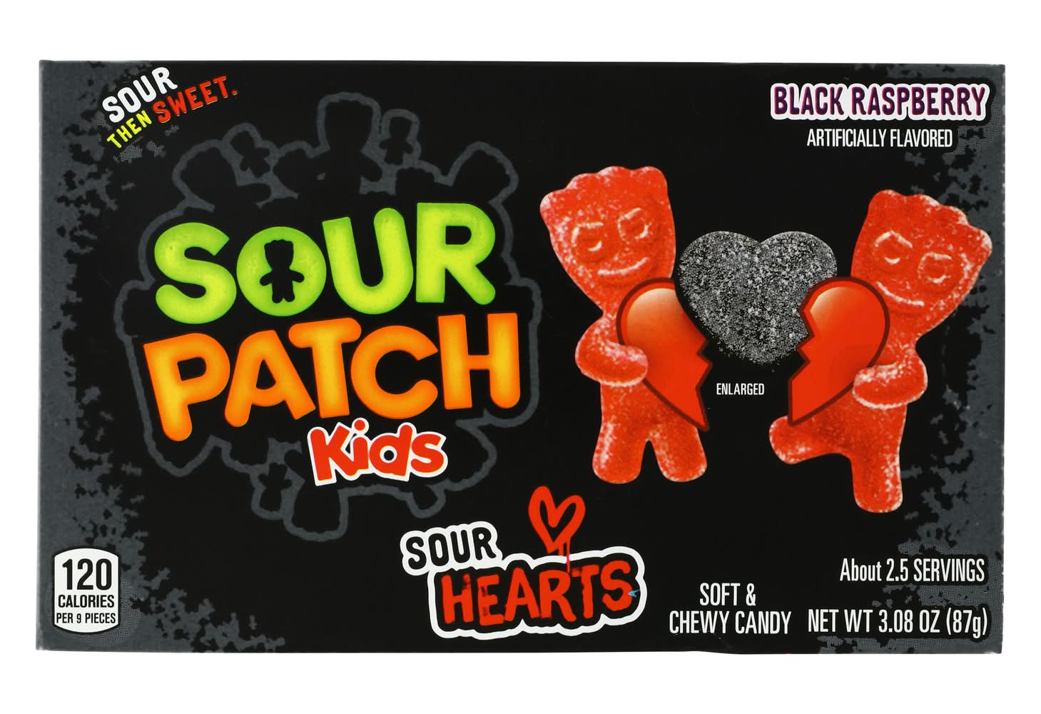 Sour Patch Kids® Sour Black Hearts Movie Theater Candy Box 3.08oz