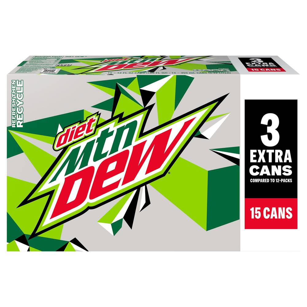 Mtn Dew Diet Soda (15 x 12 fl oz)