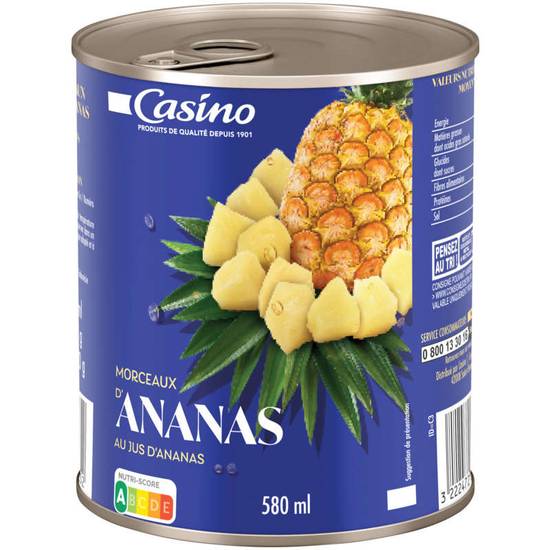 CASINO - Ananas en morceaux - 340g