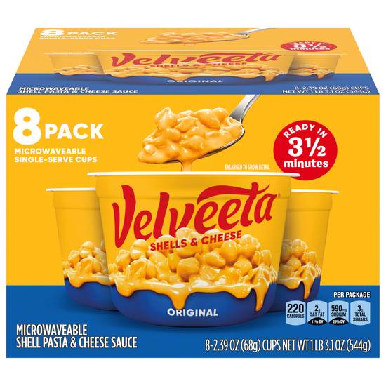 Velveeta Original Microwaveable Shells & Cheese Sauce (8 x 2.4 oz)