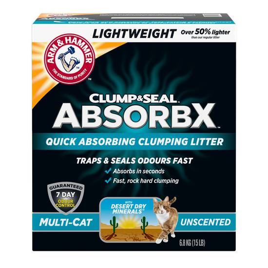 Arm & Hammer AbsorbX Lightweight Clumping Unscented Cat Litter (Size: 15 Lb)