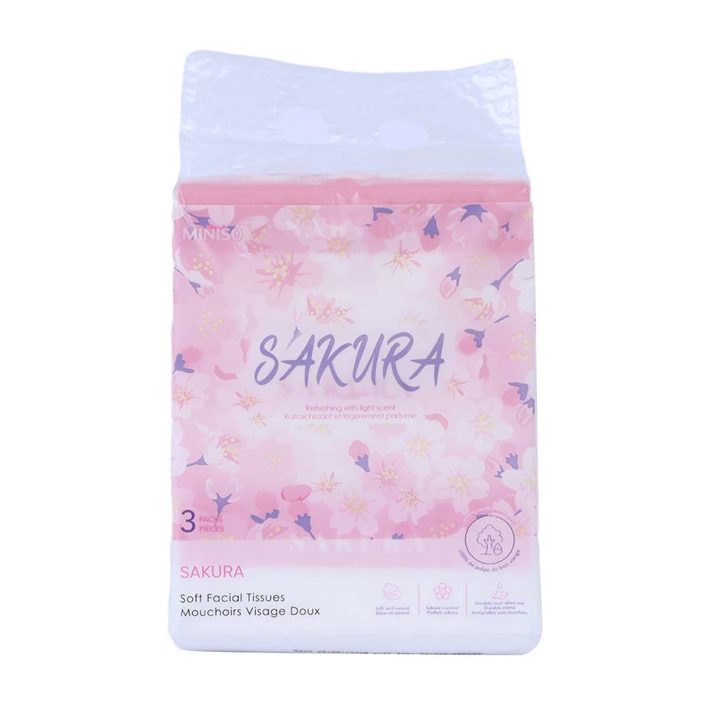 Miniso pañuelos faciales sakura blossom (paquete 300 piezas)