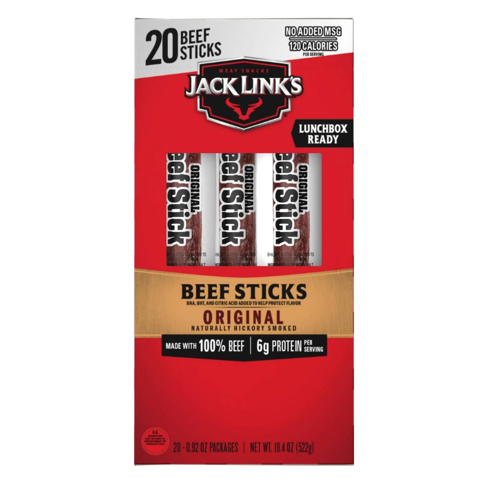 Jack Link's Big Beef Jerky Stick, Original, 0.92 oz, 20-count