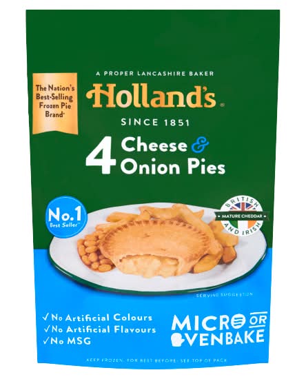 Holland's Cheese and Onion Pies (4 pack)