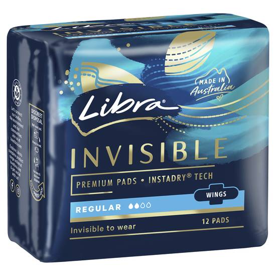 Libra Invisible Pads Regular Wing (12 pack)