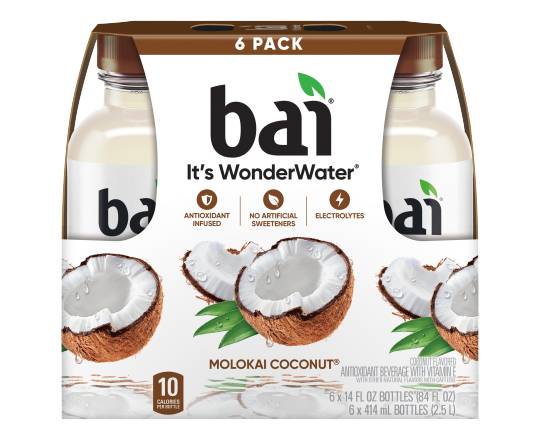 Bai Water Antioxidant Infused Beverage (6 pack, 14 oz) (molokai coconut)