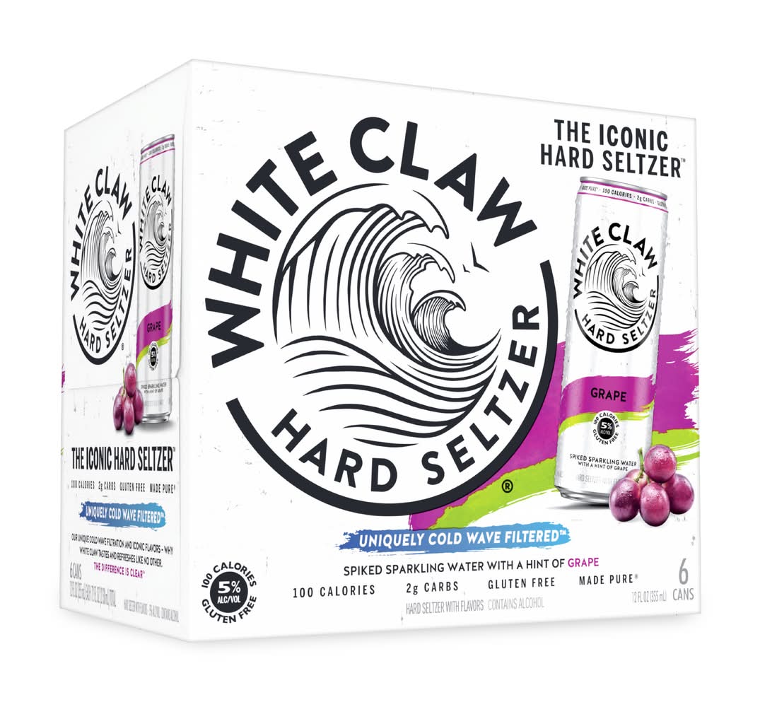 White Claw The Iconic Hard Seltzer, Grape (6 x 12 fl oz)