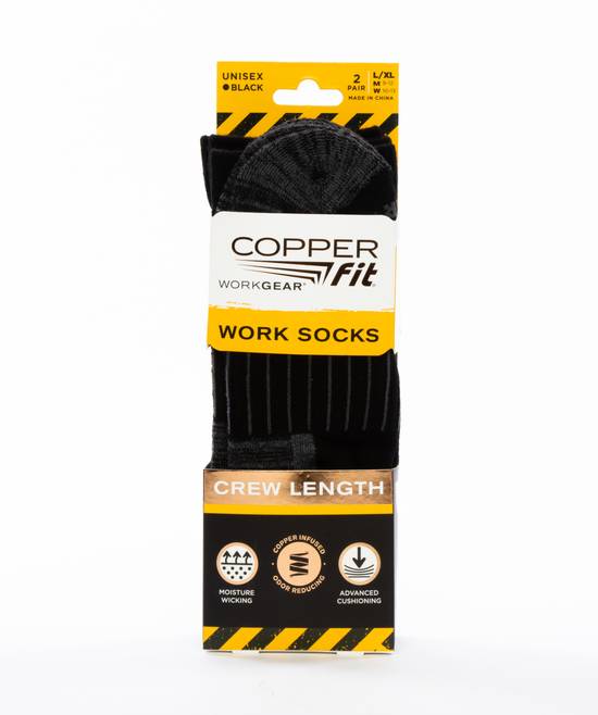 Copper Fit Workgear Socks - L/XL, Black