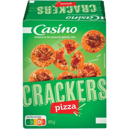 Casino Crackers - Pizza - Biscuits apéritifs - Tomate - Sans huile de palme - 85g