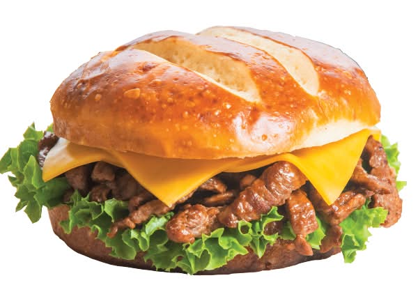 Sandwich pretzel lomo bbq