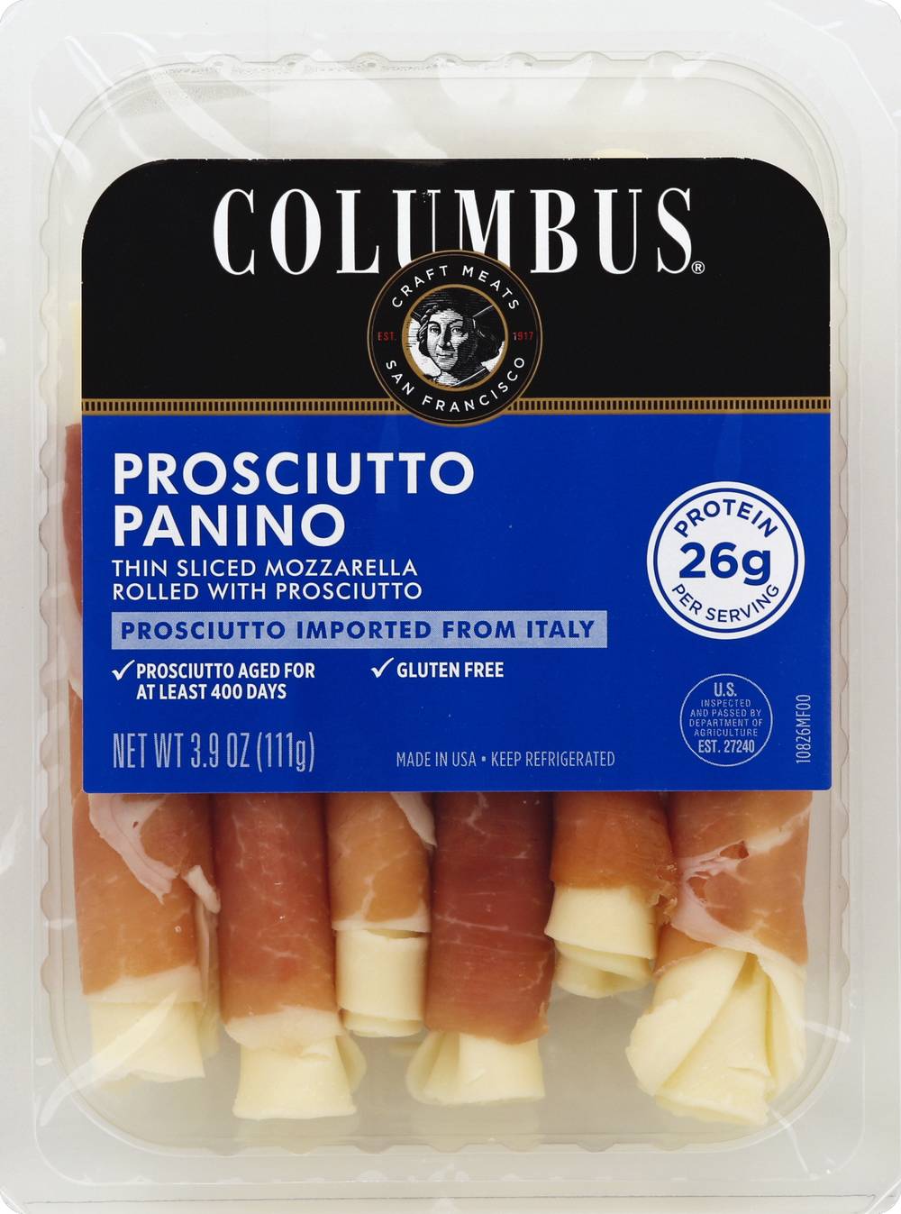 Columbus Prosciutto Panino Thin Sliced Mozzarella (3.9 oz)