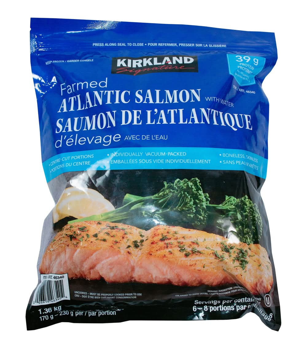 Kirkland Signature - Saumon De L’Atlantique Surgelé, 1,36 Kg / Kirkland Signature Frozen Atlantic Salmon, 1.36 Kg