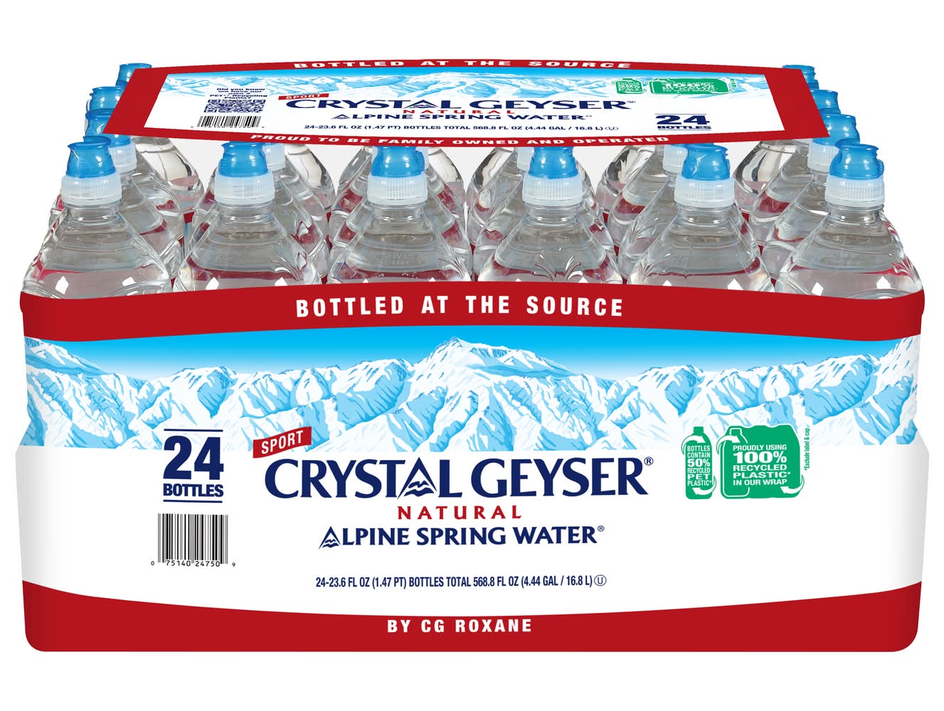 Crystal Geyser Natural Alpine Spring Water (24 x 23.6 fl oz)