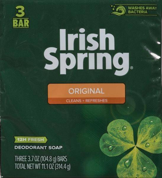 Irish Spring Original Clean Deodorant Soap Bars (3 units)