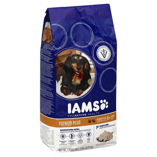 Iams senior store plus dog food