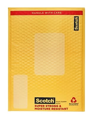 Scotch  ™ Plastic Bubble Mailer, 10.5 x 15, Size #5, Yellow, 1/Pack (8915-ESF)