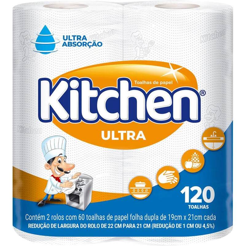 Kitchen papel toalha máxima absorção (2 un)