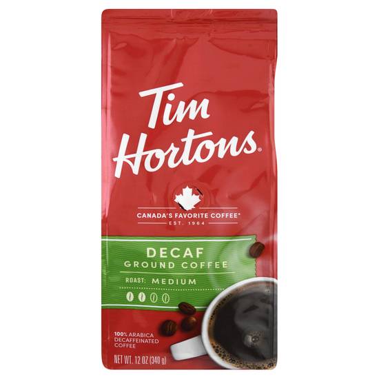 Tim Hortons Medium Decaf Ground Coffee (12 oz)