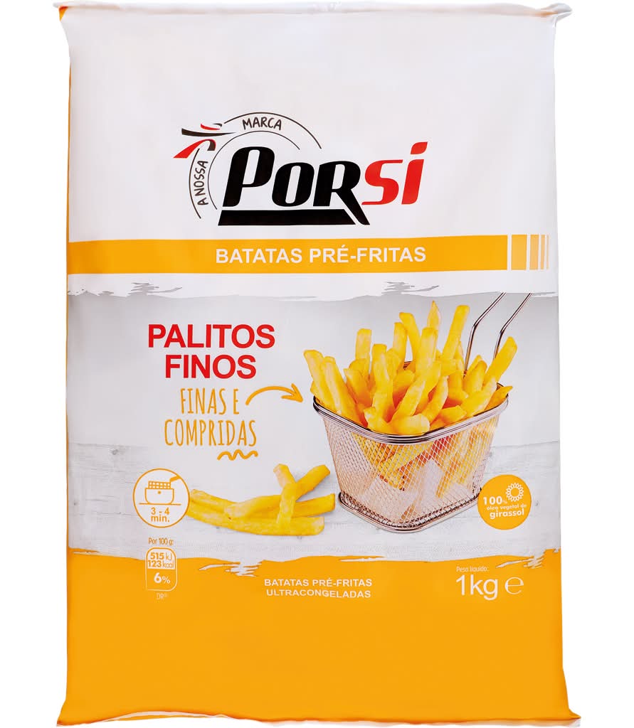 Porsi  - Batata prÃ© frita palitos finos, embalagem de 1 kg