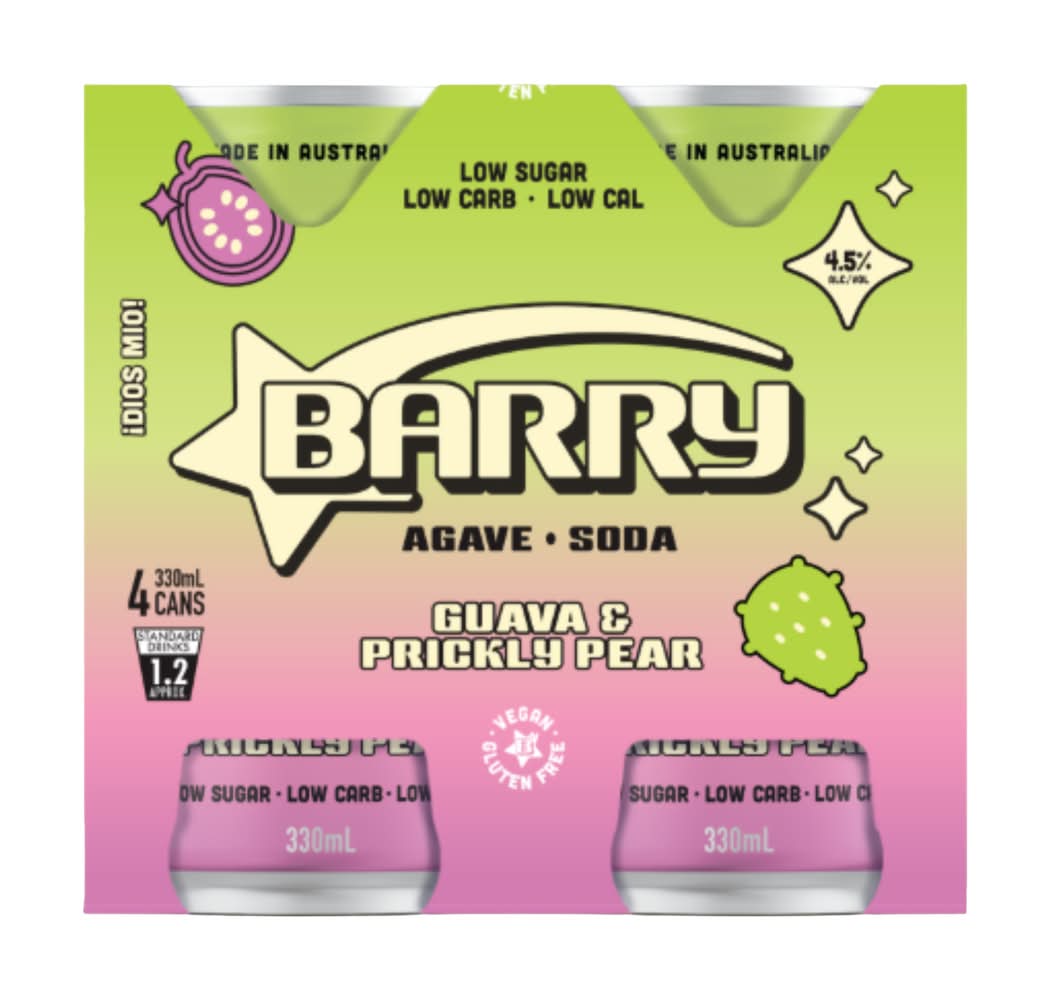 Barry Guava Prickly Pear Agave & Soda Can 330mL x Pack 4