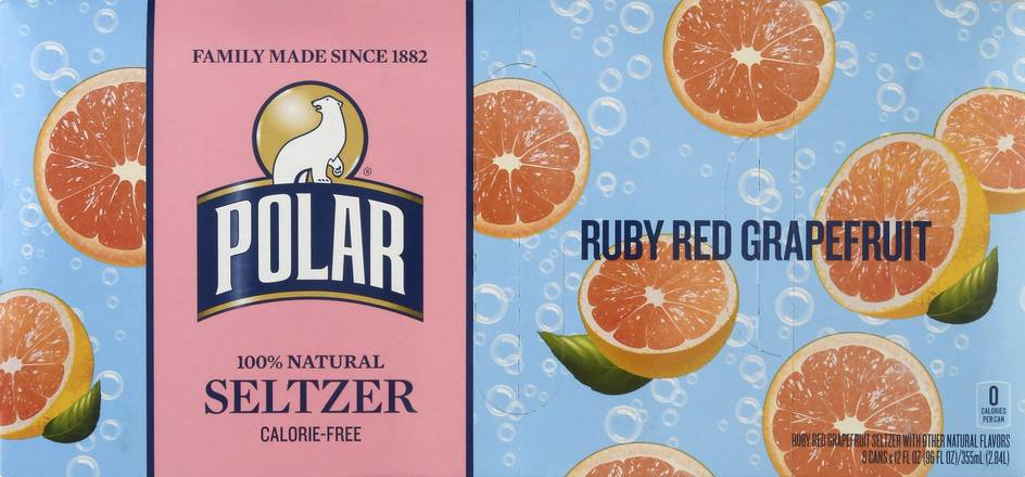 Polar Ruby Red Grapefruit Seltzer (8 x 12 fl oz)