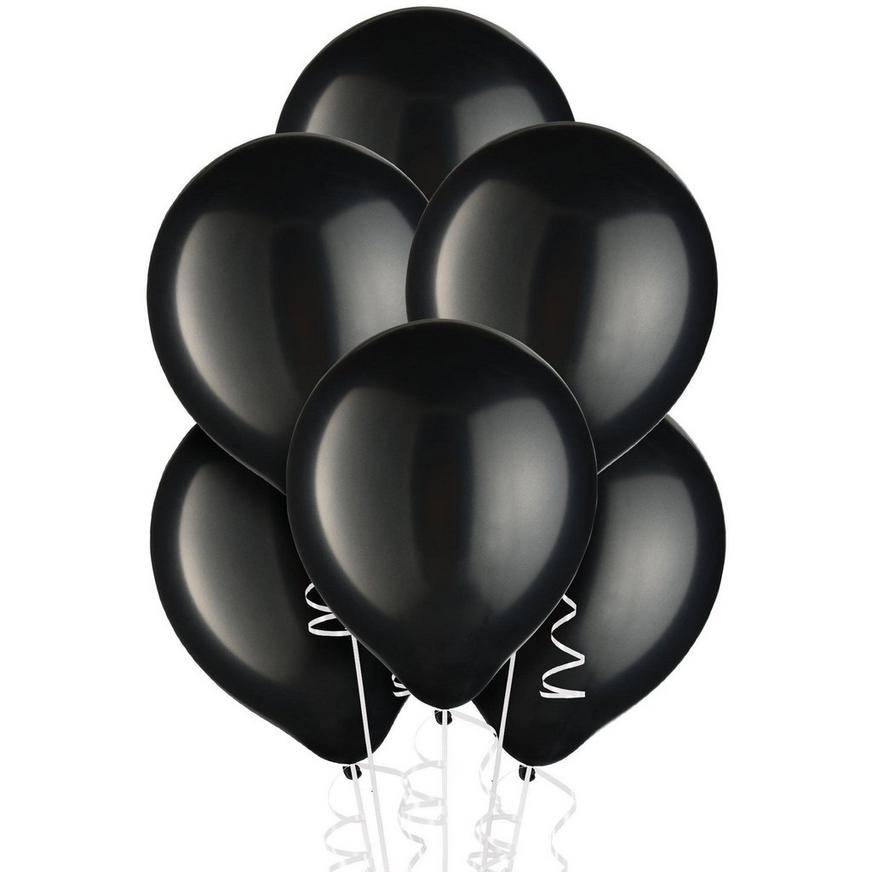 Party City Uninflated Pearl Balloons, 12 In, Black (15 ct)