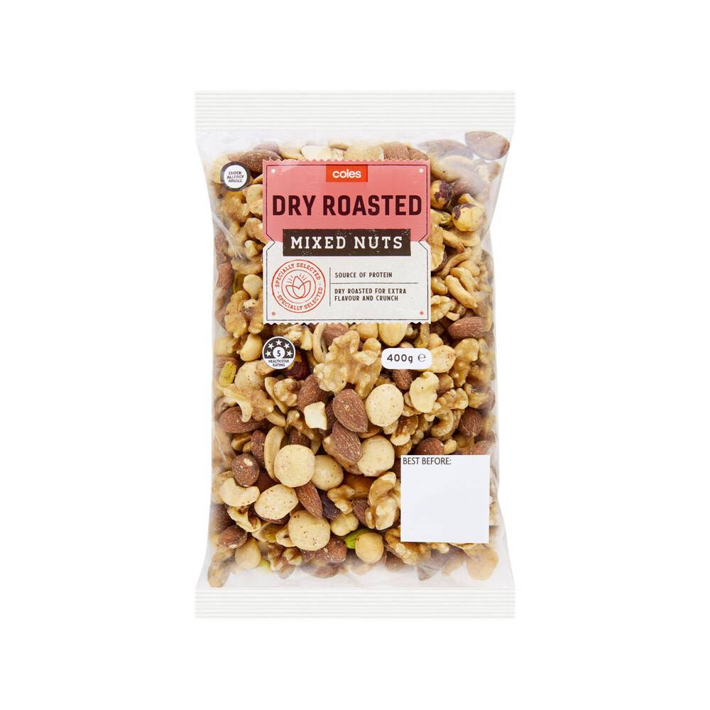 Coles Mixed Nuts Dry Roasted Mixed Nuts 400g