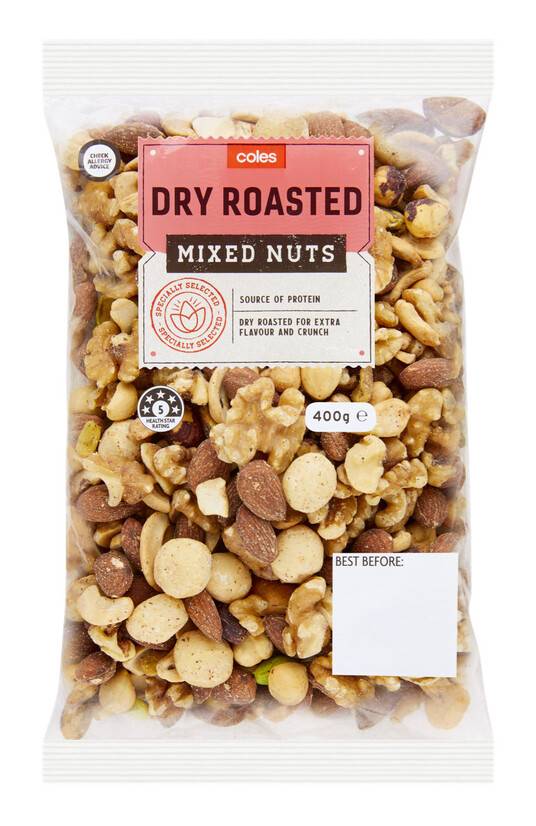 Coles Mixed Nuts Dry Roasted Mixed Nuts 400g