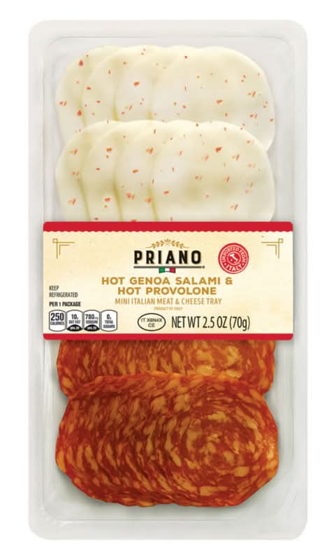 Priano Hot Genoa Salami & Hot Provolone Cheese Tray (2.5 oz)