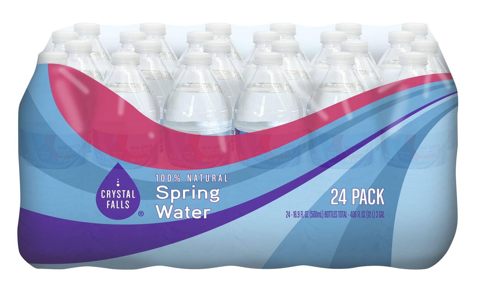 Crystal Falls 100% Natural Spring Water Bottle (24 x 18.9 fl oz)