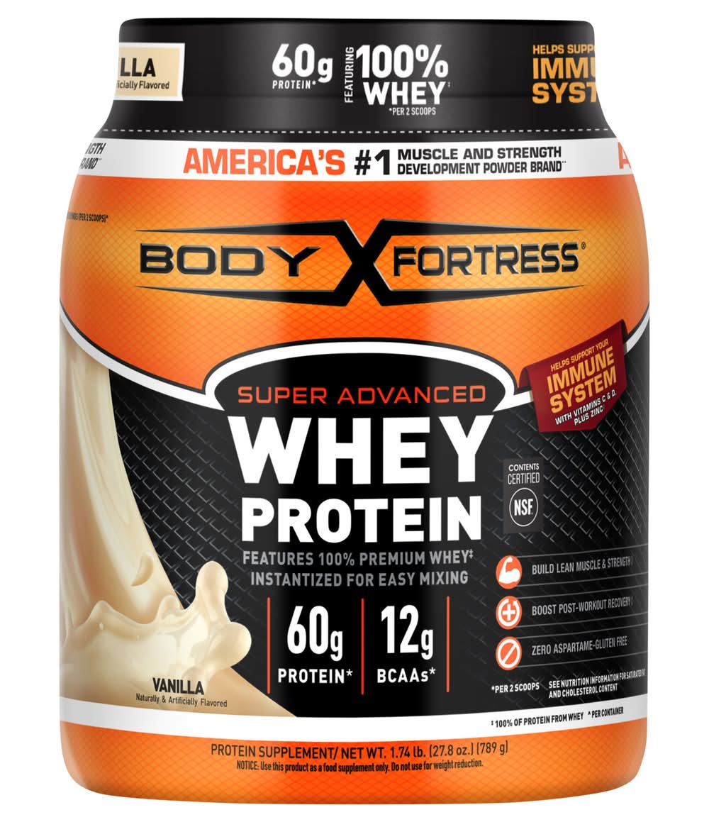 Body Fortress Super Advanced Whey Protein Powder, Vanilla (74 lbs)