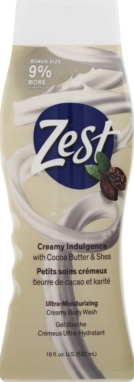 Zest Indulgence Cocoa Butter & Shea Body Wash (16.5 fl oz)