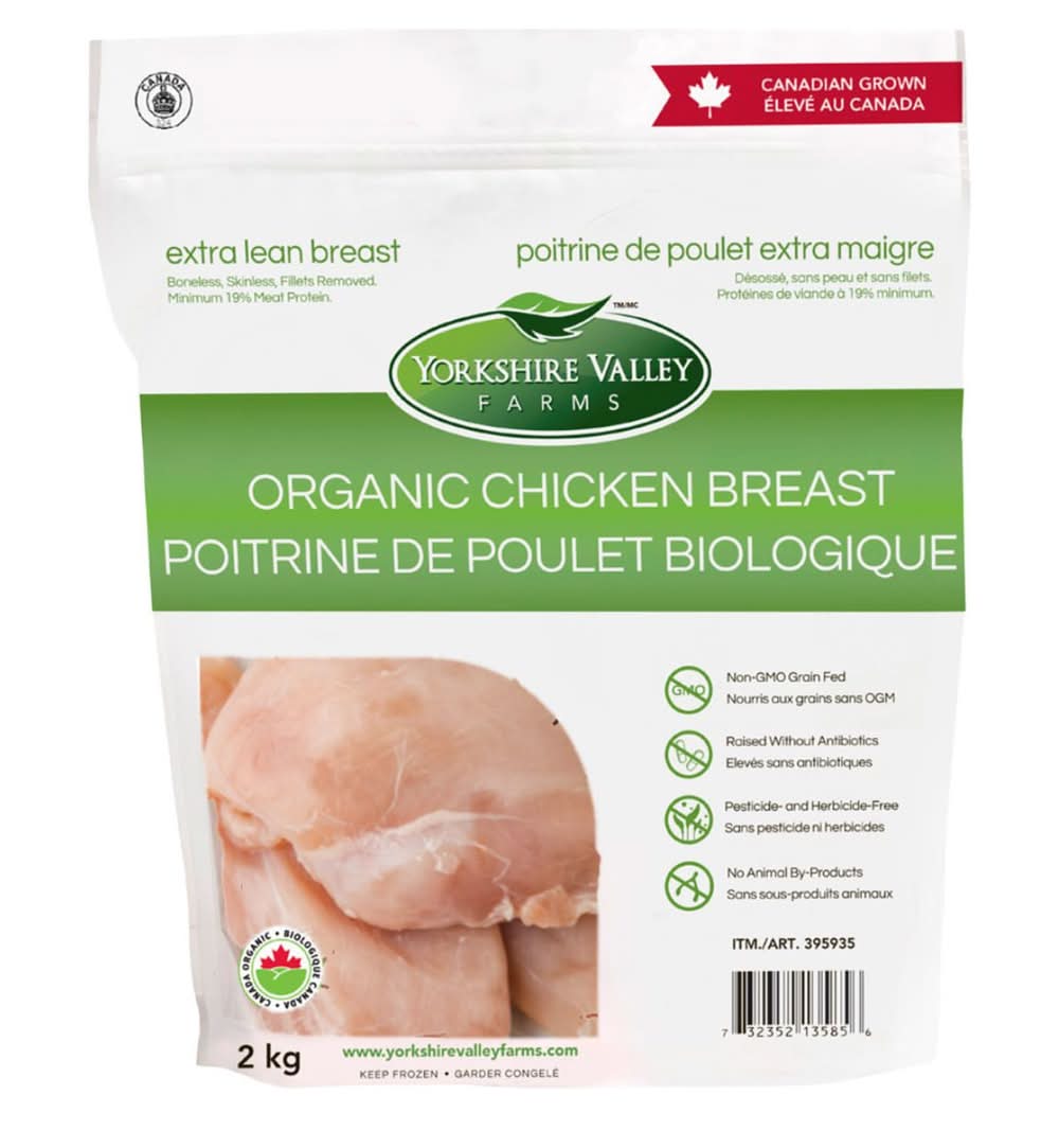 Yorkshire Valley Farms Frozen Organic Chicken Breast, 2 Kg