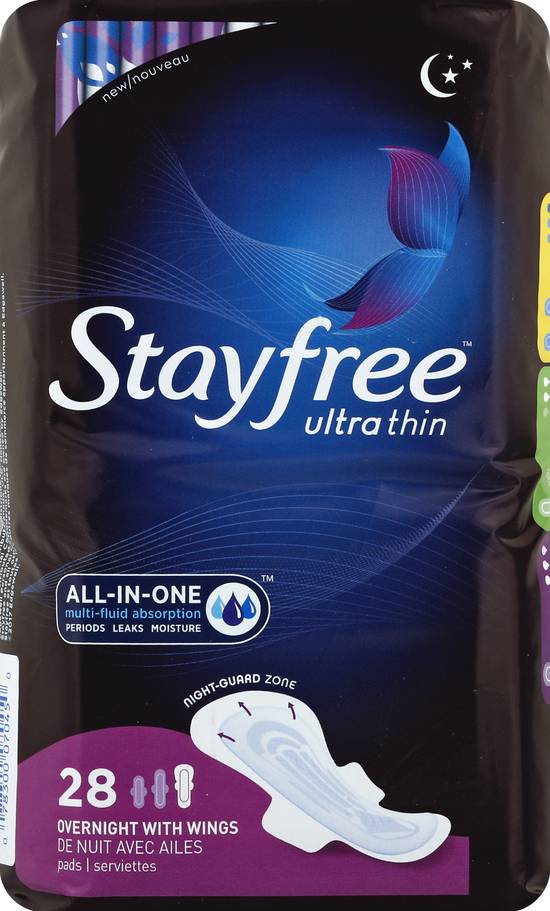 Stayfree Ultra Thin Overnight Pads With Wings (28 ct)