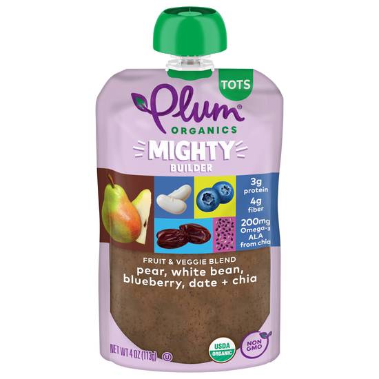 Plum Organics Mighty Protein & Fiber Pear White Bean Baby Food