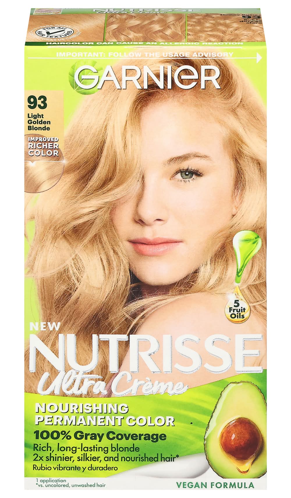 Garnier Nutrisse Nourishing Hair Color Creme, Light Golden Blonde (8 oz)