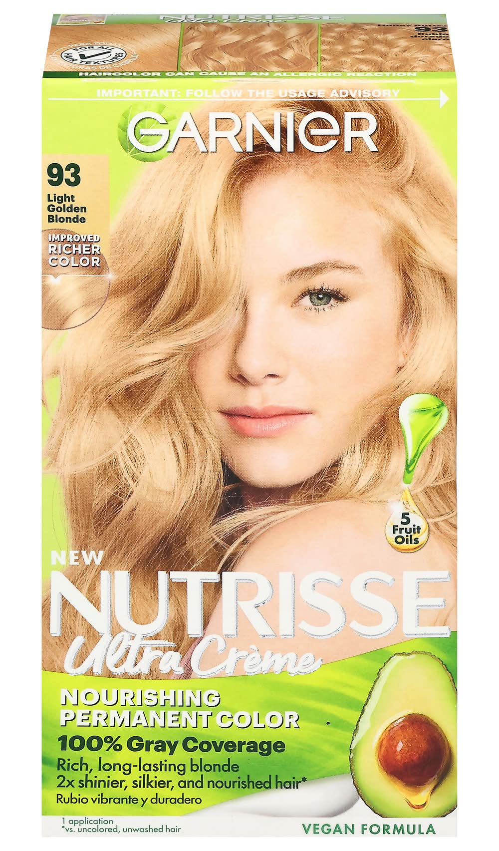 Garnier Nutrisse Nourishing Hair Color Creme, Light Golden Blonde (8 oz)