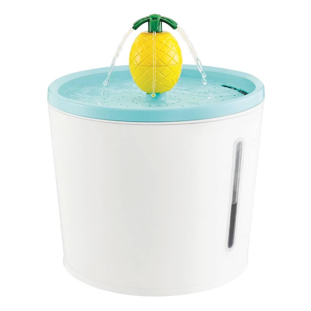 Whisker City® Pineapple Cat Water Fountain (Color: White, Size: 150 Fl Oz)