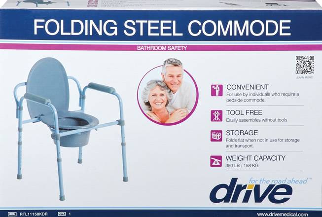 Drive Medical Folding Steel Commode 1 B
